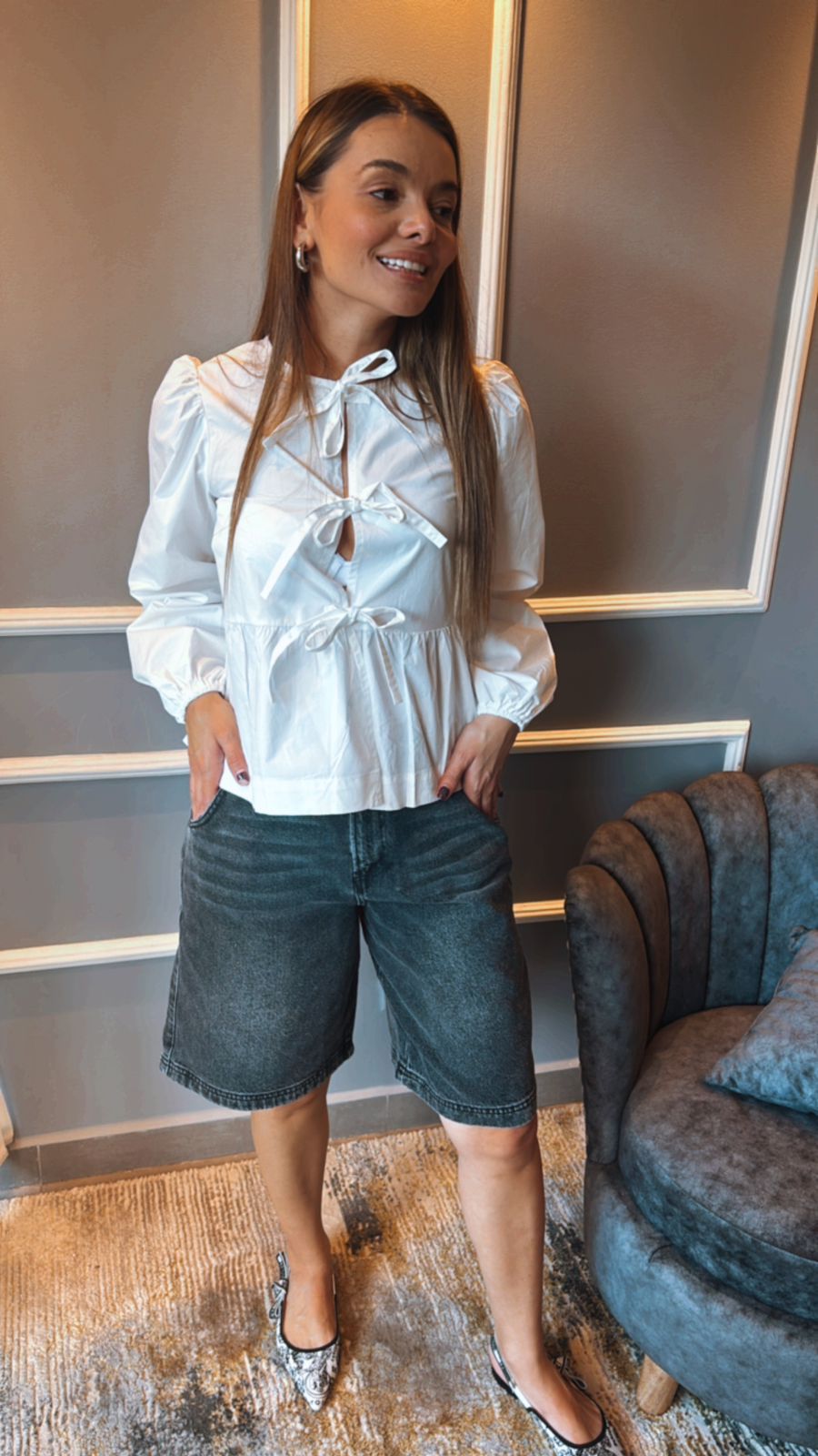 Bermuda en Denim Negra