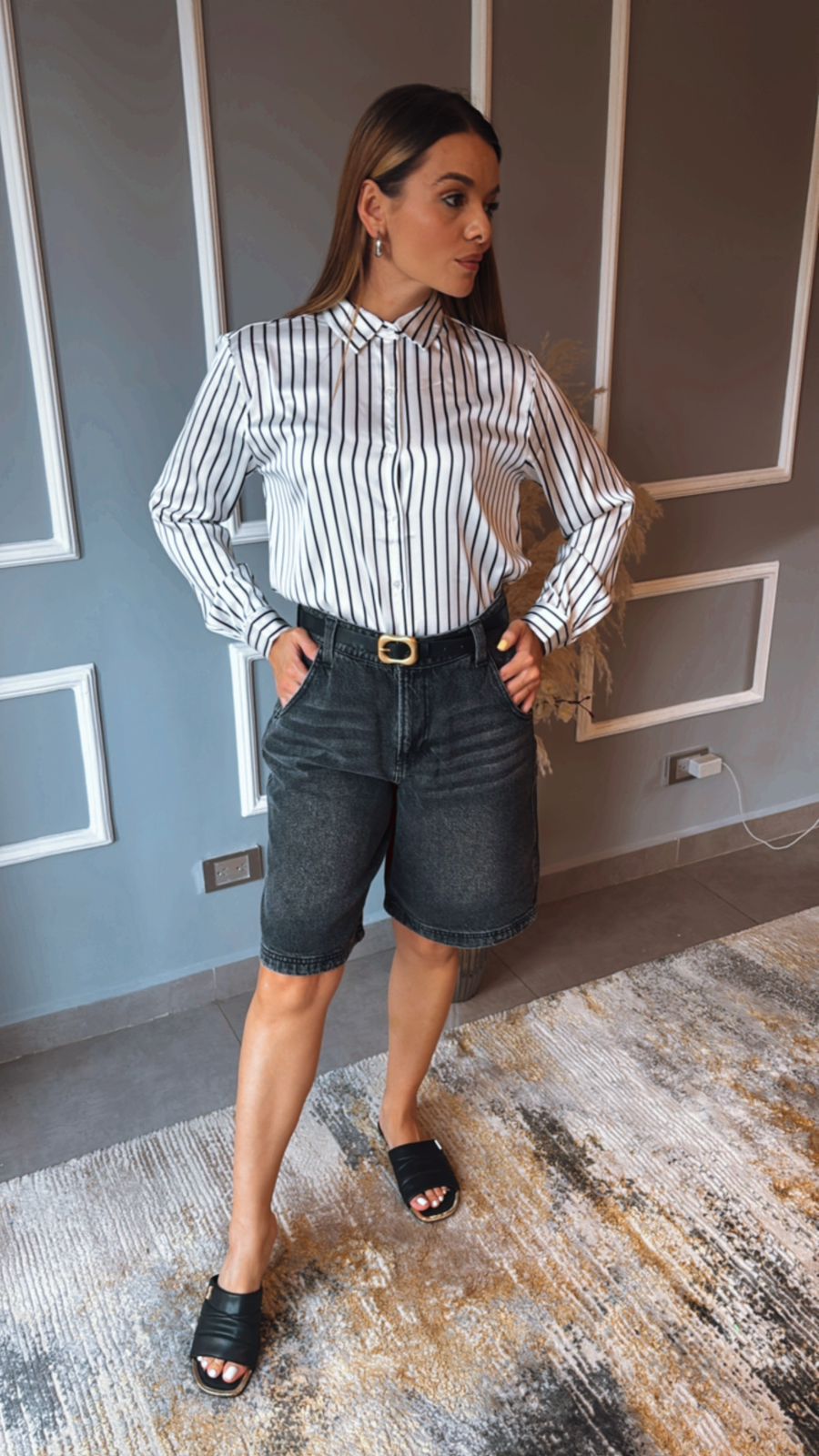 Bermuda en Denim Negra