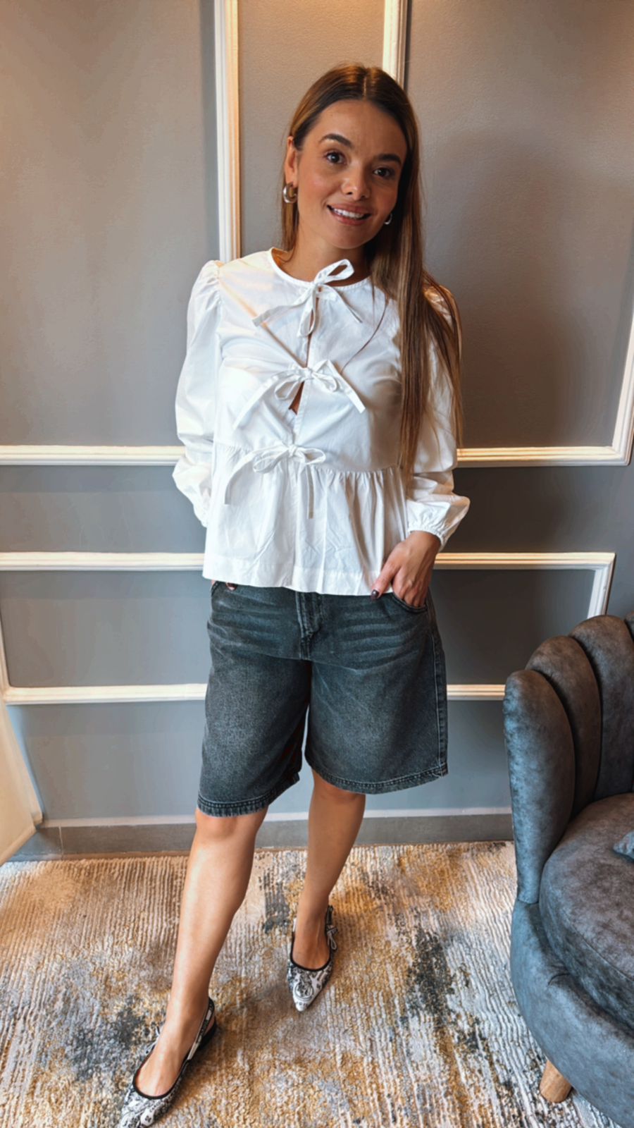 Bermuda en Denim Negra