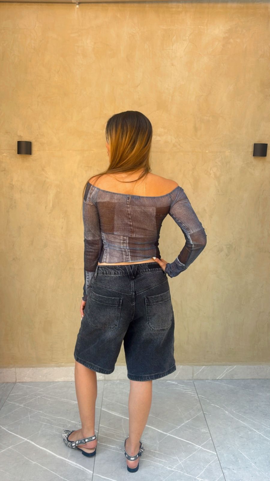 Bermuda en Denim Negra